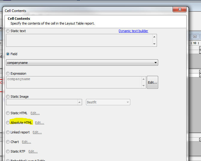 Layouttable Absolutehtml